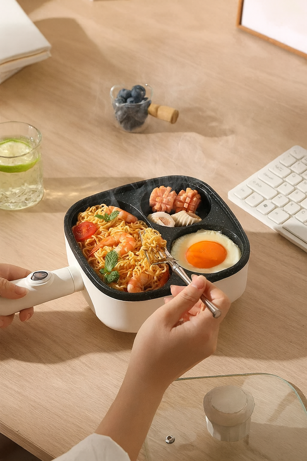 Tigaie Electriă Mic Dejun a la Paris pentru Ouă Ochiuri Perfecte 500W