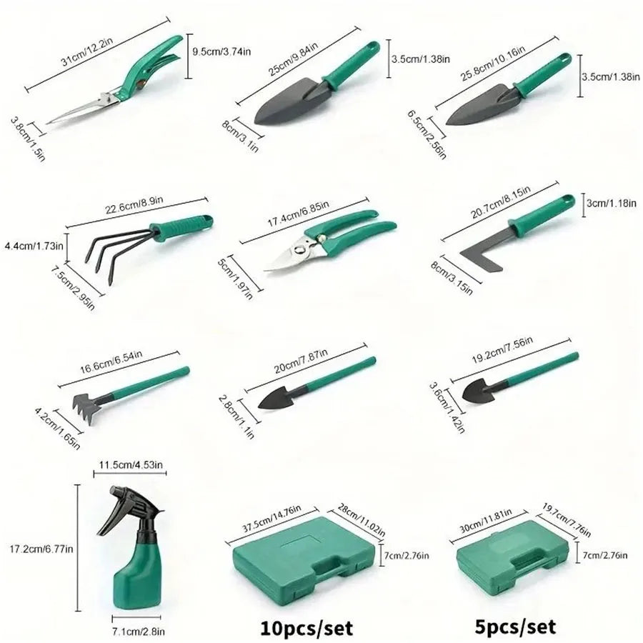 Trusă Completă pentru Grădinarit - Set 10 Unelte - Trusă Transport