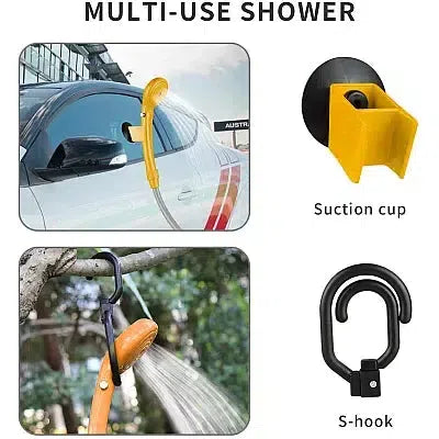Duș Portabil Auto pentru Camping cu Pompa de Apă, Alimentare 12V + Accesorii