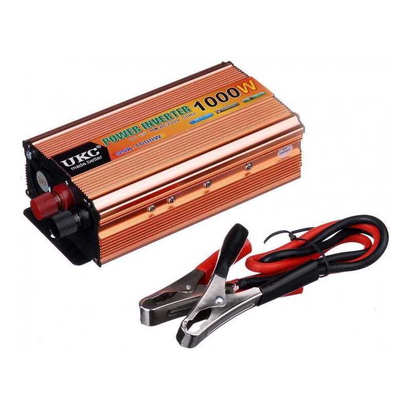 Invertor Auto 12V la 220V, 1000W UKC – Alimentare AC din Mașină, Compact și Sigur
