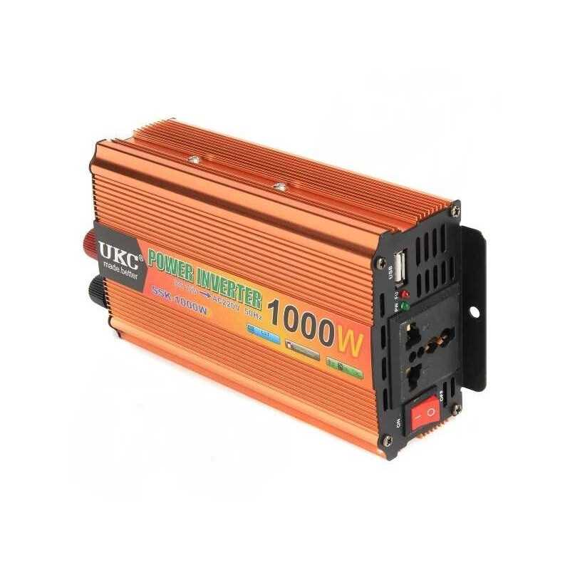 Invertor Auto 12V la 220V, 1000W UKC – Alimentare AC din Mașină, Compact și Sigur