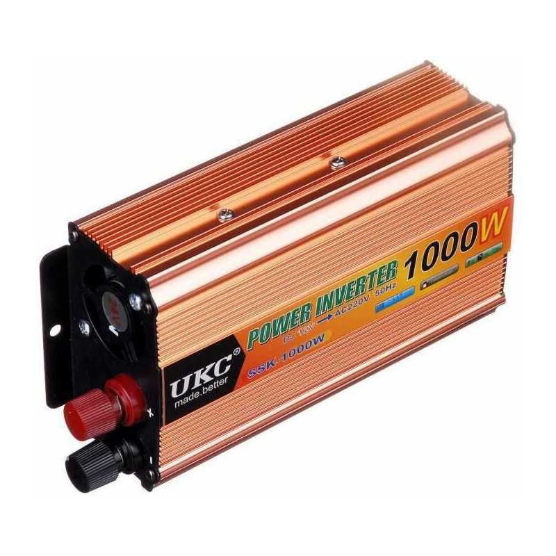 Invertor Auto 12V la 220V, 1000W UKC – Alimentare AC din Mașină, Compact și Sigur