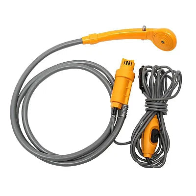 Duș Portabil Auto pentru Camping cu Pompa de Apă, Alimentare 12V + Accesorii